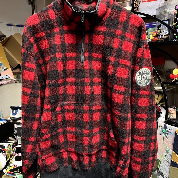 Polo Plaid Sportsman Half Zip Fleece